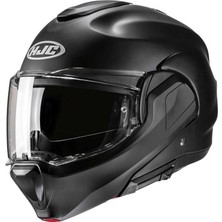 Kask Hjc F100 Kask Semı Flat Siyah 180 Derece Çene Açılır