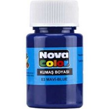 Nova Color Kumaş Boyası 35 cc Mavi - 2 Adet ve 1 Adet Sabitleyici