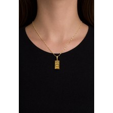 Kızılay Kuyumcusu 14 Ayar Altın Zincirli Külçe Kolye Ucu 2gr (Gram)