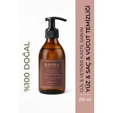 Radika Aromatherapy Radika Aromaterapi / Doğal Sıvı Kastil Sabun / Gül & Itır & Vetiver (Cam Şişe)