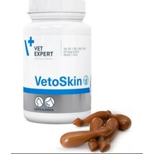 Vet Expert Vetoskin 90 Kapsül - Kedi & Köpek Yoğun Tüy Dökülmesi, Kaşıntı ve Deri Vitamini (Twist-Off)