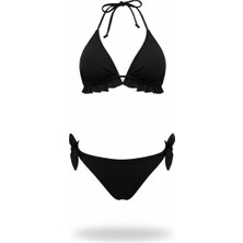 Adel Swimwear Fırfırlı Üçgen Bikini Takımı -Fitilli Kumaş