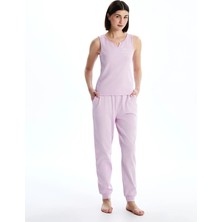 Lc Waikiki Yeni Sezon Kaçık Yaka Baskılı Kadın Pijama Takımı