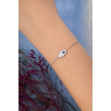 Silveranka 925 Ayar Gümüş Fatma Ana Eli Minimalist Bileklik