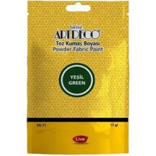Nova Color Artdeco Toz Kumaş Boyası 13GR Yeşil 2 Adet ve 1 Adet Sabitleyici
