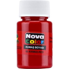 Nova Color Kumaş Boyası 35 cc Kırmızı - 4 Adet  ve 1 Adet Sabitleyici