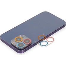 İlk El Grup  Iphone 12 Pro Max Renkli Kamera Lens Koruma Cam - Pembe-Mavi