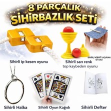 Uslucan Alışveriş 8’li Sihirbazlık Seti (Kibrit, Defter, Halka, Kupa, Ip, 3’lü Kart)