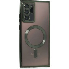 İlk El Grup  Samsung Galaxy Note 20 Ultra Kılıf Kross Magneticsafe Kapak - Koyu Yeşil