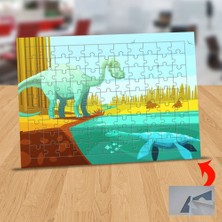 Asilmeydan Denize Bakan Dinozor 99 Parça Puzzle Yapboz Tablo-1284-8754