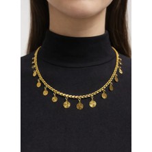 14 Ayar Altın Pullu Kolye