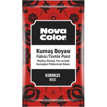 Nova Color Toz Kumaş Boyası Kırmızı - 4 Adet ve 1 Adet Sabitleyici