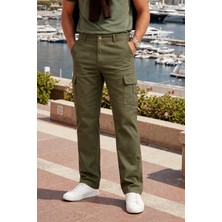 Comstar Erkek Relax Fit Haki Baggy Kargo Pantolon