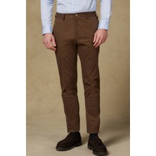 Abbate Prime Chino Poplin Stretch Pamuk Karışımlı Modern Fit Koyu Yeşil Erkek Düz Pantolon