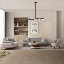 Eymense Bonjo Sırt Mekanizmalı Ceviz Kasalı Koltuk Takımı 3+3+1 Gri