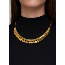 14 Ayar Altın Pullu Akıtma Kolye