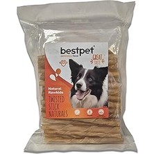 SHC4200 Bestpet Twisted Stick NATURALS,%100 Doğal Deri Burgu Köpek Ödül Çubuğu 350 gr