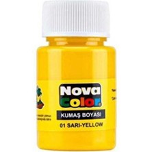 Nova Color Kumaş Boyası 35 cc Sarı - 2 Adet  ve 1 Adet Sabitleyici