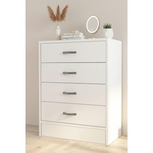 EUR141 4 Çekmeceli Şifonyer Beyaz