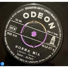 Plakantik Alpay - Norma Mia / Maç Twist (1961) Odeon 45'lik Vinil Plak