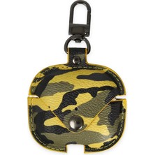 İlk El Grup  Airpods Pro 2 (2.nesil) Çanta Kamuflaj Deri Kılıf - Sarı