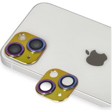 İlk El Grup  Iphone 13 Pers Alüminyum Kamera Lens - Rainbow