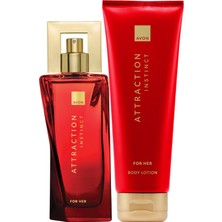 Kadınlar İçin Avon Attraction Instinct 50 ml Parfüm ve Vücut Losyonu Çiçeksi Koku ile Hediye Paketi