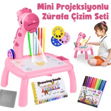 Denapcal Projeksiyonlu Çocuk Çizim-Boyama Seti (Pembe)