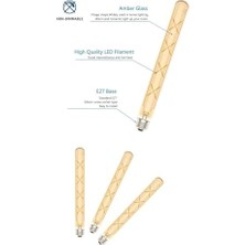 Velora Neo Rustik LED Ampul, x Tasarımlı, Dekoratif Aydınlatma, Enerji Tasarruflu (2, T300-8 Watt)