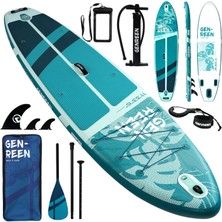 Genreen 335 cm x 86 cm x 15 cm Şişme Paddle Board – Şişme Sup Board -Şişme Sörf Tahtası 195 kg Taşıma Kapasiteli Aile & Yoga Sup