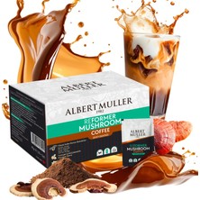 Albert Muller Zayıflama ve Diyet Desteği, 5 Mantarlı Hindibalı Prebiyotik Kahve, Düşük Kafeinli Analiz Raporlu Sağlıklı Kahve