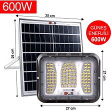 Dls 600W Güneş Enerjili Solar LED Projektör Harici Solar Panelli, 5 Metre Kablolu, Hareketli Konsollu 504-600-01