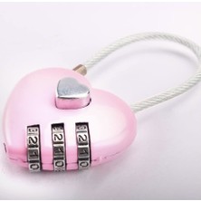 İğne İzi Pembe Kalp Asma Kilit Küçük Metal Kalp Şekilli Asma Kilit Mini Kod Kilidi