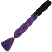 İlk El Grup Afrika Örgülük Sentetik Ombreli Saç 100 Gr. - Siyah / Küllü Mor