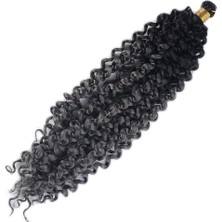 İlk El Grup Afro Dalgası Saç - Siyah Koyu Gri Ombreli