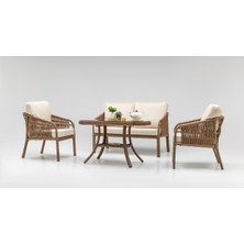 Gardemo Vizyon Bahçe Mobilyası 2+1+1+Orta Sehpa Rattan Bahçe Takımı Teras Bahçe Balkon Mobilyası