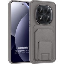Microsonic Xiaomi Redmi Note 15 Pro 5g Kılıf Pocketpro Litchi Gri