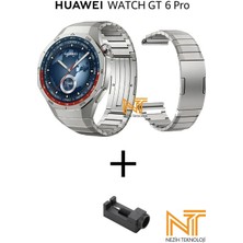 Nezih Case Huawei Watch Gt6 Pro 46MM Uyumlu Ultra Hafif Titanyum Metal Kordon 22MM