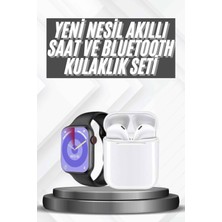 Die Grup Akıllı Saat Gümüş Kasa Bluetooth Kulaklık Hediyeli Çok Fonksiyonlu Ikili Set DIEGRP-3402