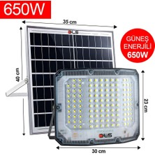 Dls 650W Güneş Enerjili Solar LED Projektör Harici Solar Panelli, 5 Metre Kablolu, Hareketli Konsollu 505-650