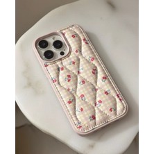 Kılıf House Iphone Uyumlu Kapitone Çiçek Desenli Kılıf
