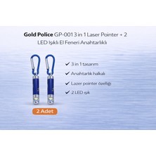 Sb Shopping Gold Police GP-001 3 In 1 Laser Pointer + 2 LED Işıklı El Feneri Anahtarlıklı 2 Adet