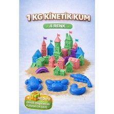 Heroes 1 kg Kinetik Kum Seti - 4 Renk (4X250GR) Kalıp Hediyeli Eğitici Akışkan Oyun Kumu