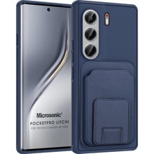 Microsonic Tecno Camon 40 Pro Kılıf Pocketpro Litchi Lacivert