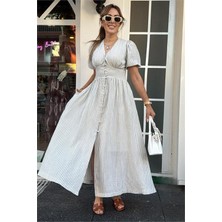 Dip Moda Kadın karpuz kol yazlık elbise  DPNP008