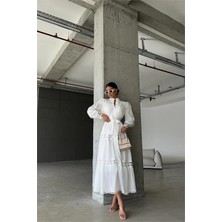 Dip Moda Dipmoda Kadın Uzun Dantel Detaylı Tasarım Elbise DPMS42110