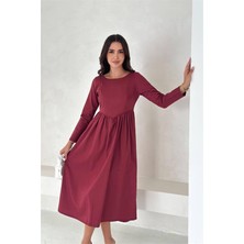 Dip Moda Kadın uzun kollu sırt detaylı basic elbise DPK4311