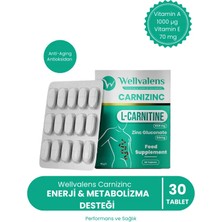 Wellvalens Carnizinc L-Karnitine 1000 mg + Çinko | Enerji & Metabolizma Desteği 30 Tablet