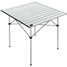 Kamp Ayısı® Katlanabilir Alüminyum Xl Kamp Masası, Taşıma Çantalı, Gri