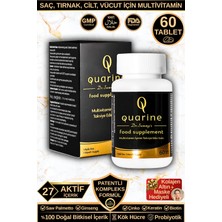 Dr. Sammy's Quarine Saç, Tırnak, Cilt ve Vücut Vitamini (60 Tablet) Dökülme ve Yıpranma Karşıtı Keratin, Biotin, Bitkisel Kök Hücre Extratları,Ginseng ve Multivitamin İçeren Diyet Takviyesi